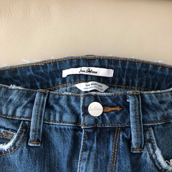 Sam Edelman Mary Jane High Rise Straight Crop Jean - Picture 6 of 10
